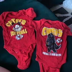 KC chiefs 0-3M Onesie Set